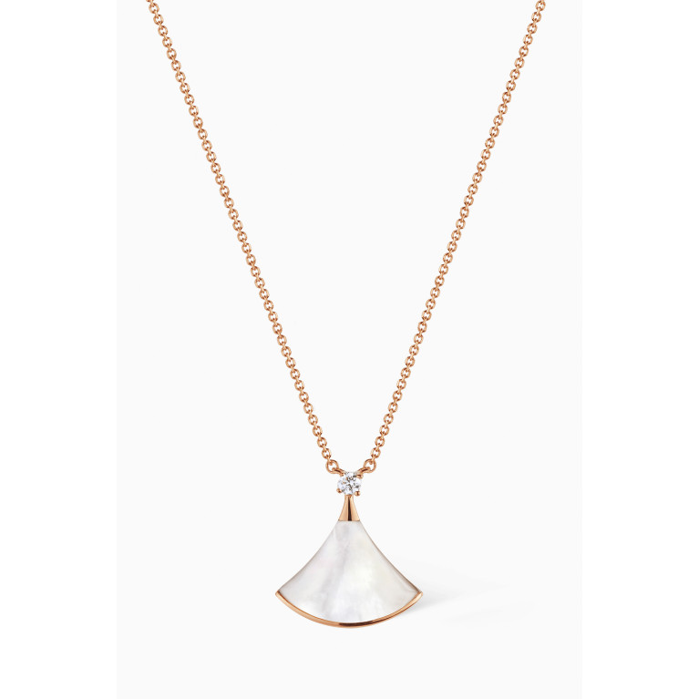 Bvlgari - Divas' Dream Diamond Necklace in 18kt Rose Gold & Mother of Pearl