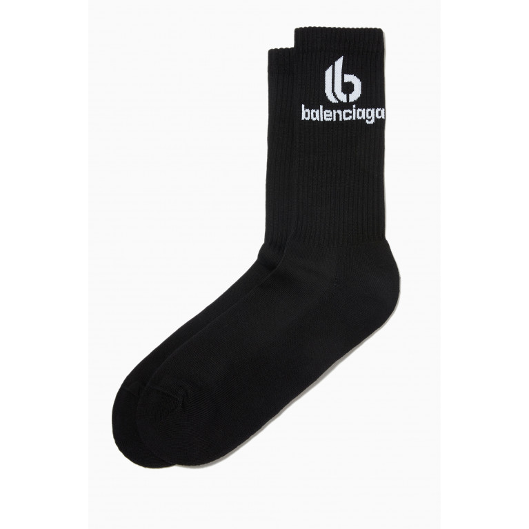 Balenciaga - Double B Tennis Socks in Cotton Knit