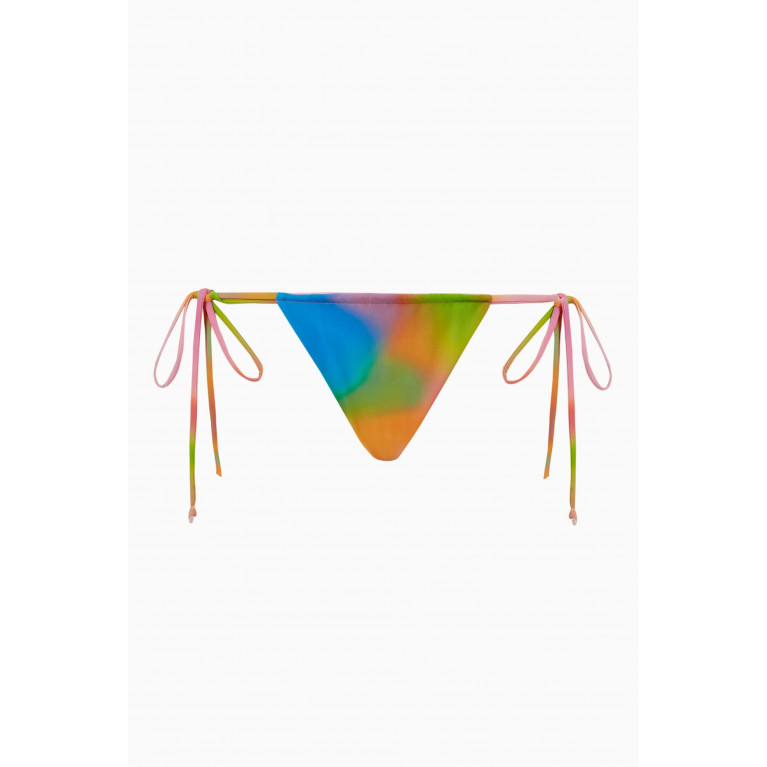 Frankies Bikinis - Tia String Bikini Bottom in Nylon Multicolour