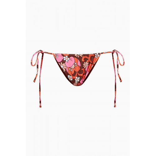 Frankies Bikinis - Tia String Bikini Bottom in Nylon Red