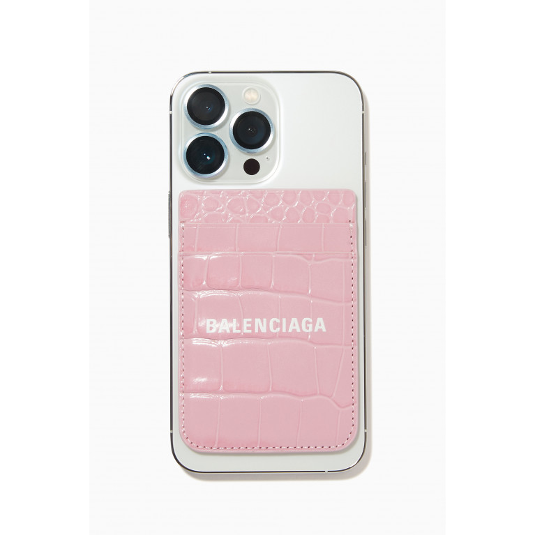 Balenciaga - Cash iPhone Magnetic Card Holder in Croc-embossed Leather