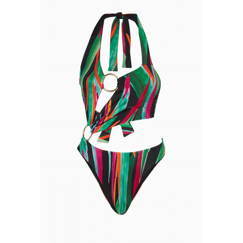 Louisa Ballou - Asymmetrical One Piece Swimsuit Multicolour