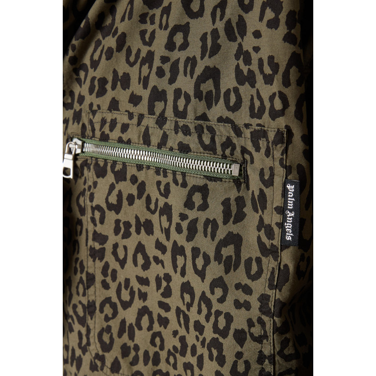 Palm Angels - Leopard Camo Logo Shirt in Cotton