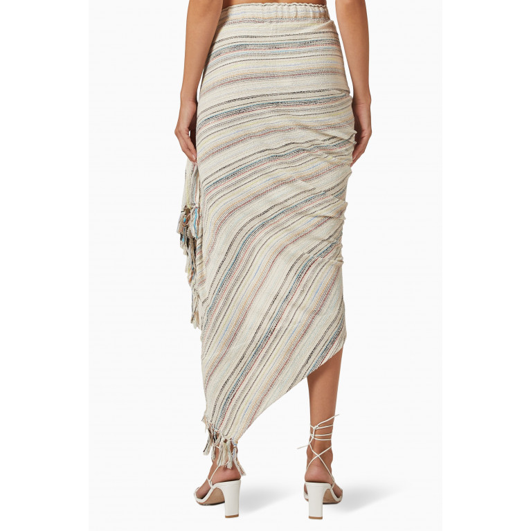 Just Bee Queen - Tulum Luxe Skirt in Linen-blend Neutral