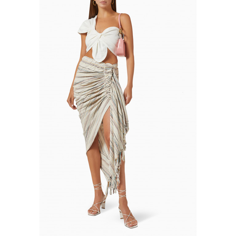 Just Bee Queen - Tulum Luxe Skirt in Linen-blend Neutral