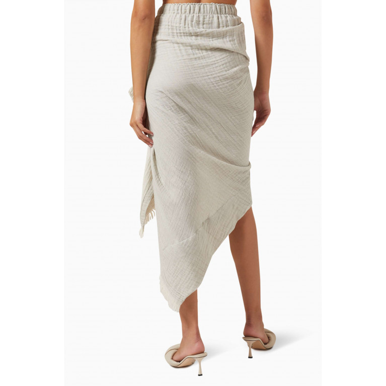 Just Bee Queen - Tulum Luxe Skirt in Linen-blend Grey