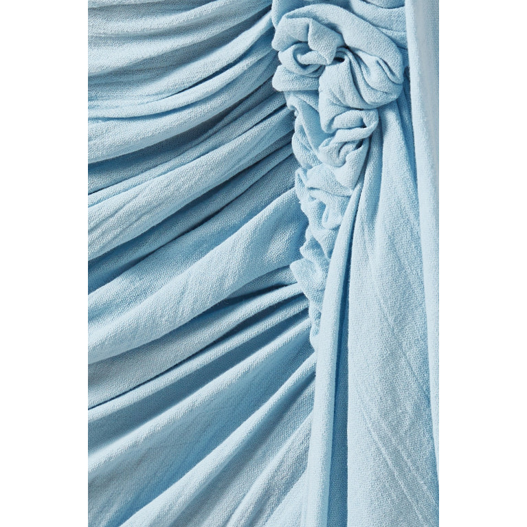 Just Bee Queen - Tulum Midi Skirt in Cotton Blue