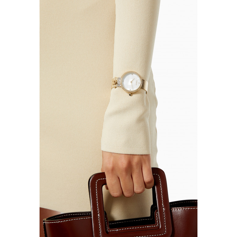 Furla - Small Logo Crystal Watch in Stainless Steel