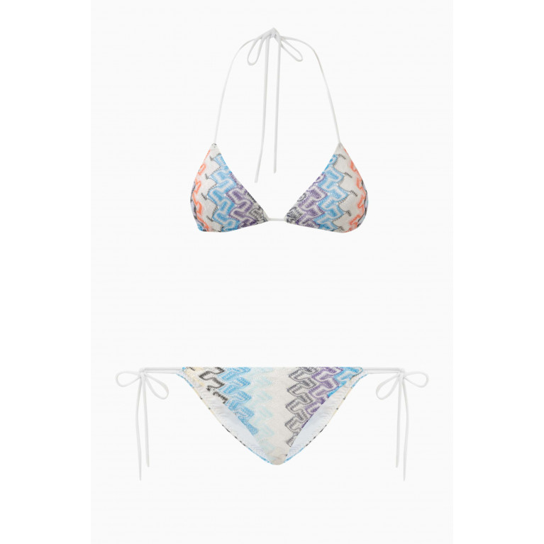 Missoni - Triangle Bikini Set in Chevron Knit Blue