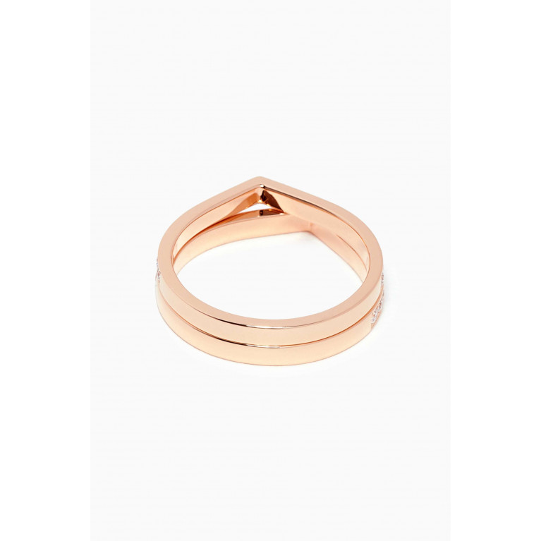 Repossi - Antifer 2 Rows Diamond Ring in 18kt Rose Gold