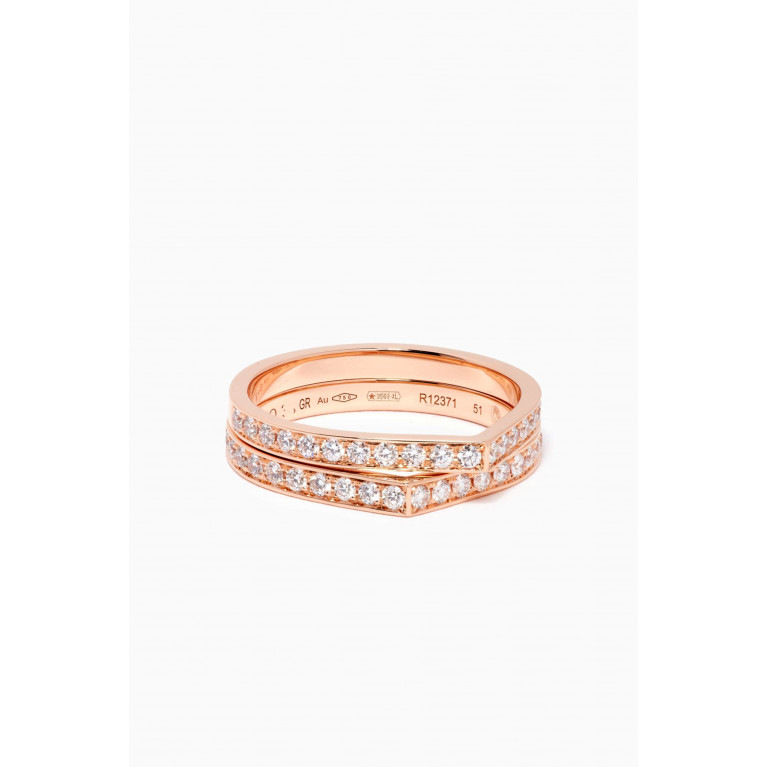 Repossi - Antifer 2 Rows Diamond Ring in 18kt Rose Gold