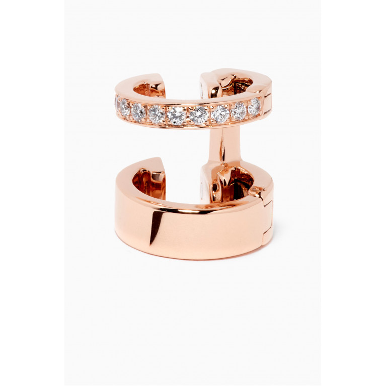 Repossi - Berbere 2 Rows Diamond Single Ear Cuff in 18kt Rose Gold