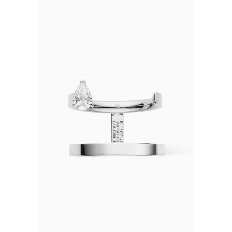 Repossi - Serti Sur Vide Ring with Diamond in 18kt White Gold
