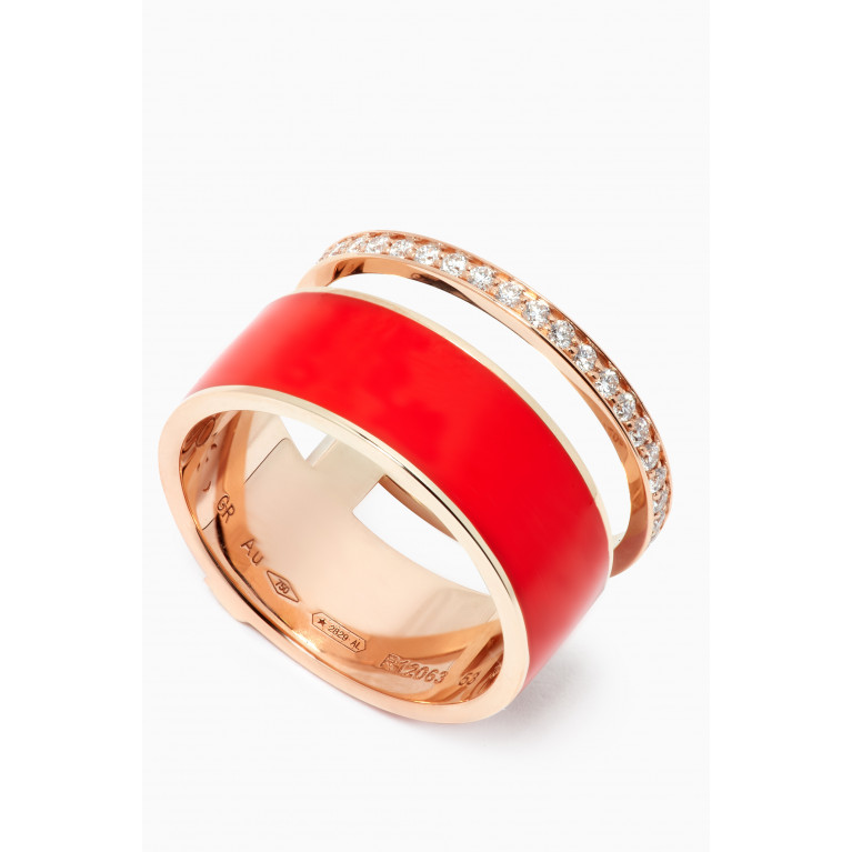 Repossi - Berbere Chromatic 2 Rows Diamond Ring in 18kt Rose Gold