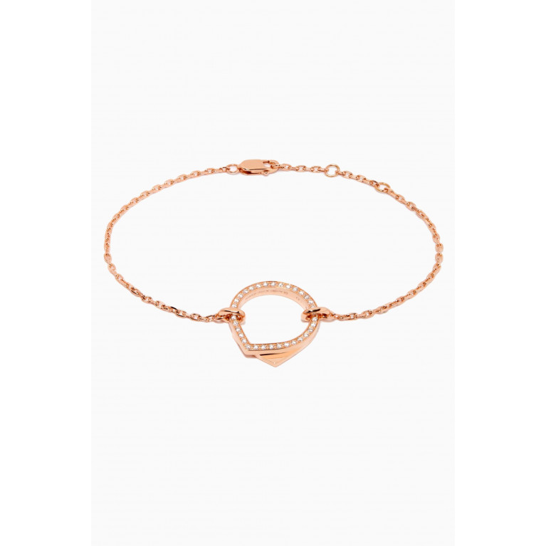 Repossi - Antifer Chain Bracelet with Diamonds in 18kt Rose Gold