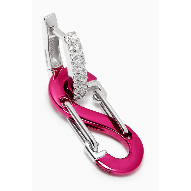 Eera - Romy Diamond Single Earring in 18kt White Gold Pink