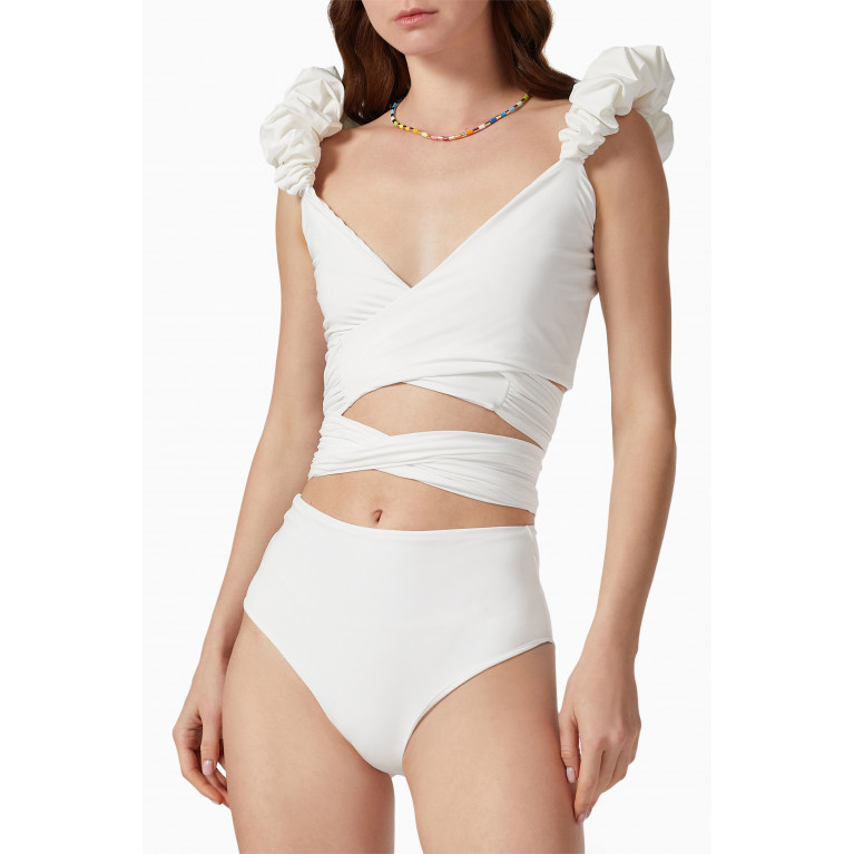 Maygel Coronel - Duna Bikini Set in Lycra White