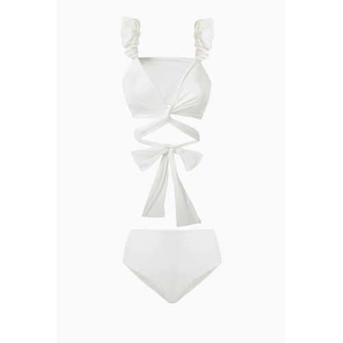 Maygel Coronel - Duna Bikini Set in Lycra White