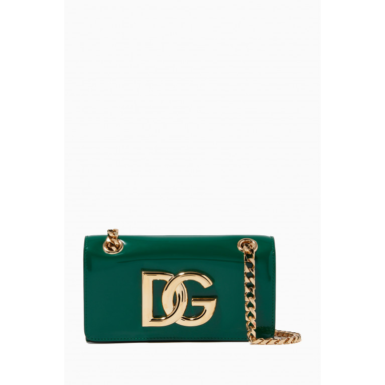 Dolce & Gabbana - 3.5 Phone Bag in Polished Calfskin Green