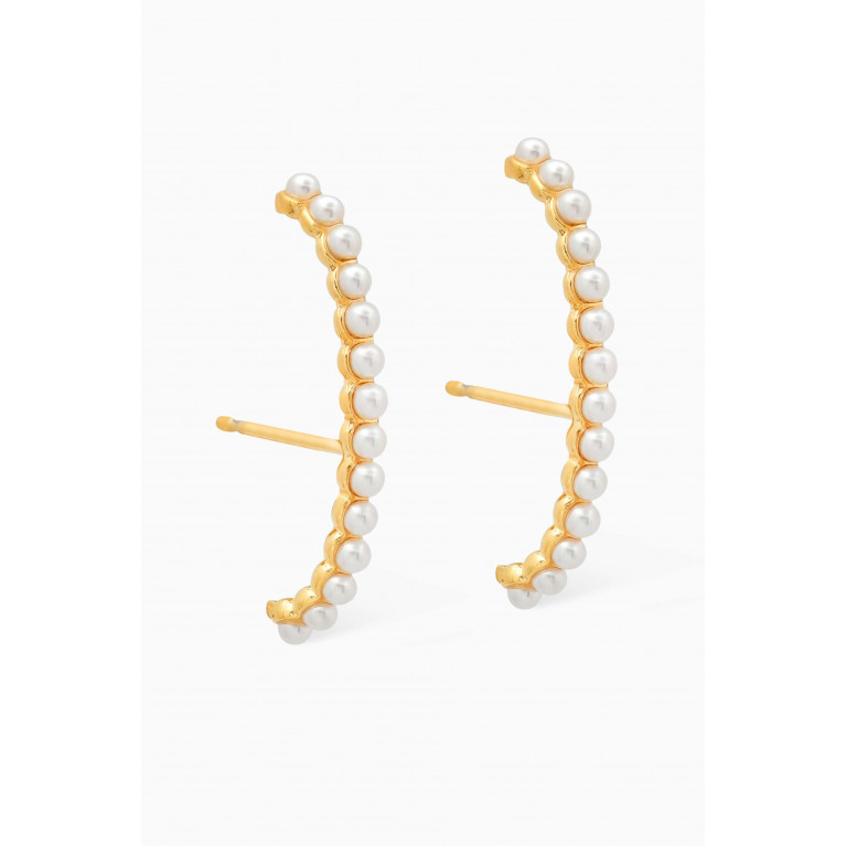 Tai Jewelry - Pearl Suspender Climber Earrings