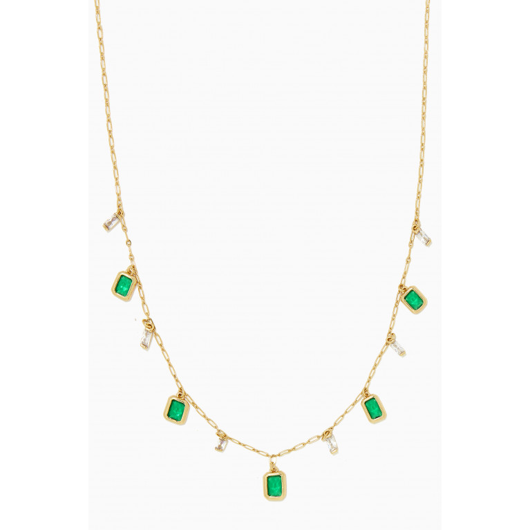 Tai Jewelry - Emerald CZ Dangle Necklace