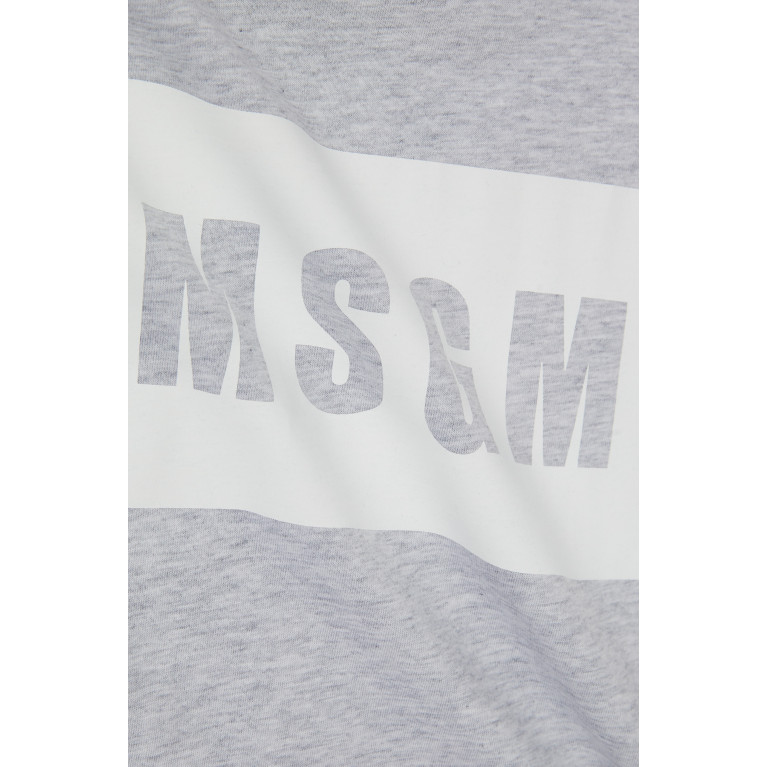 MSGM - Logo Print T-shirt in Cotton Grey