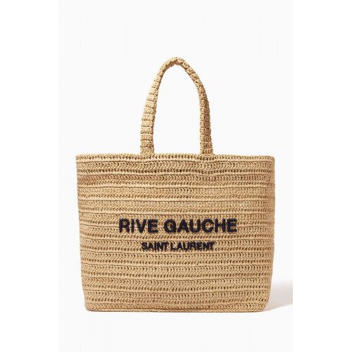 Saint Laurent - Rive Gauche Tote Bag in Raffia Crochet