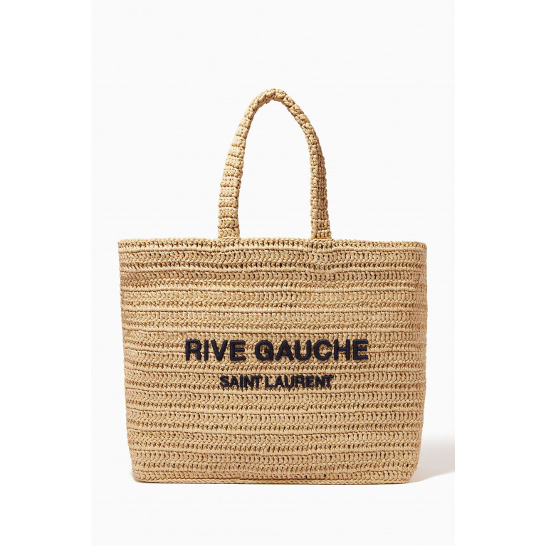 Saint Laurent - Rive Gauche Tote Bag in Raffia Crochet
