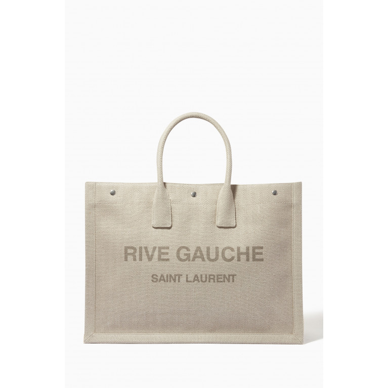 Saint Laurent - Large Rive Gauche Tote Bag in Canvas
