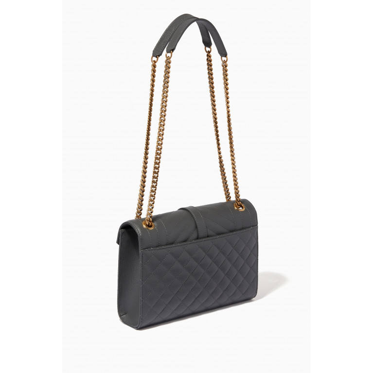 Saint Laurent - Medium Envelope Bag in Mix Matelassé Grain de Poudre Embossed Leather