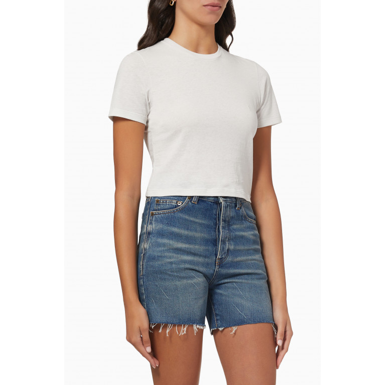 Saint Laurent - Monogram Crop T-shirt in Cotton