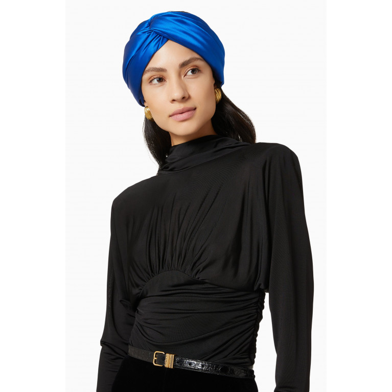 Saint Laurent - Twisted Padded Headband in Silk Satin