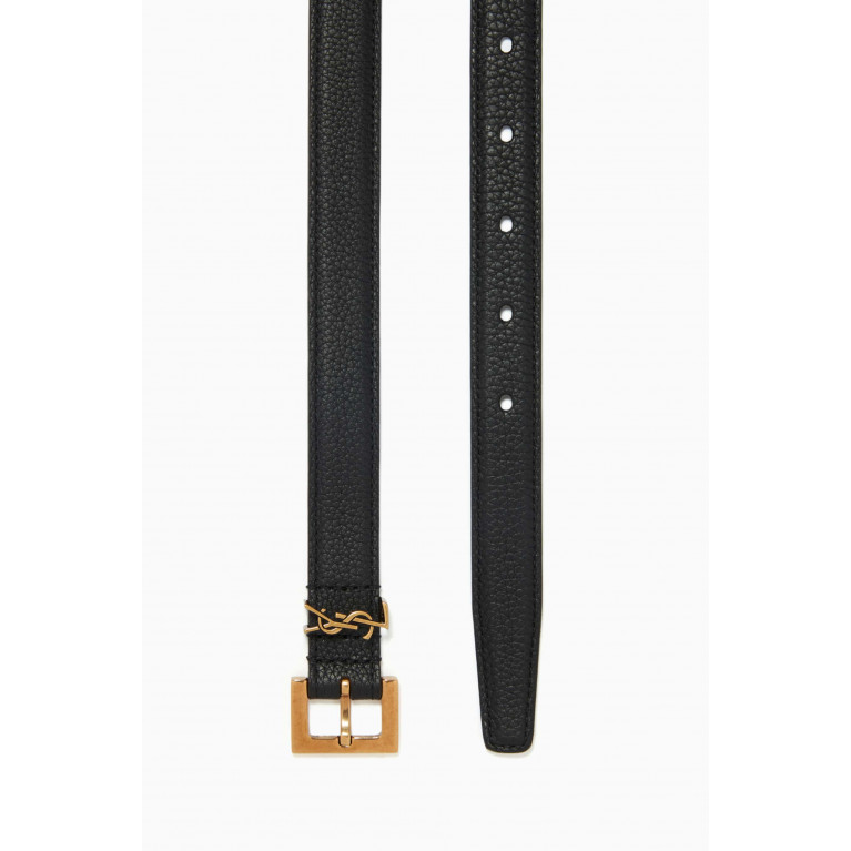 Saint Laurent - Monogram Narrow Belt with Square Buckle in Leather