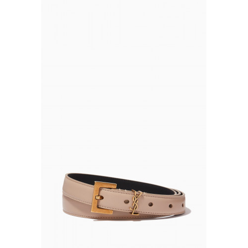 Saint Laurent - Monogram Narrow Belt with Square Buckle in Leather