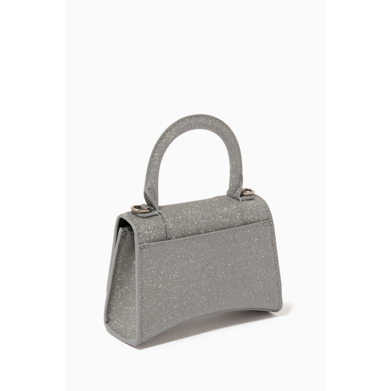 Balenciaga - Hourglass Mini Top Handle Bag in Glitter Fabric