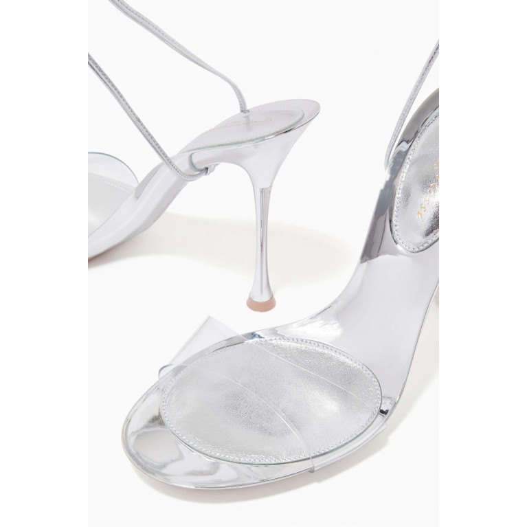 Gianvito Rossi - Spice Glass Heels in Nappa Leather & Silk Silver