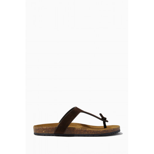 Saint Laurent - Jimmy Flat Sandals in Suede