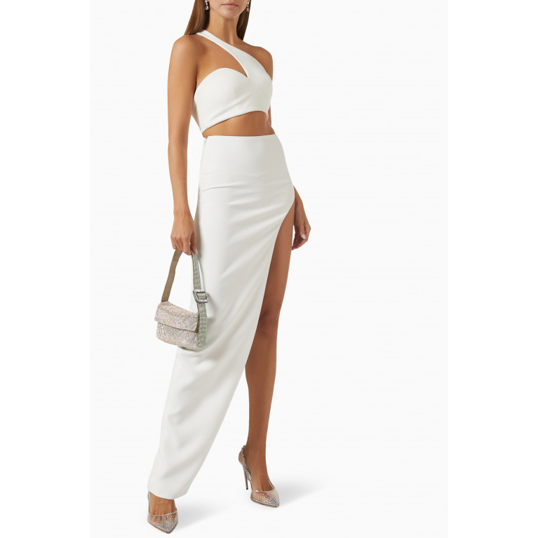 Monot - Side Slit Maxi Skirt White
