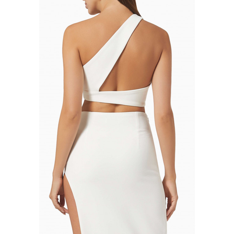 Monot - Asymmetrical Top in Crepe White