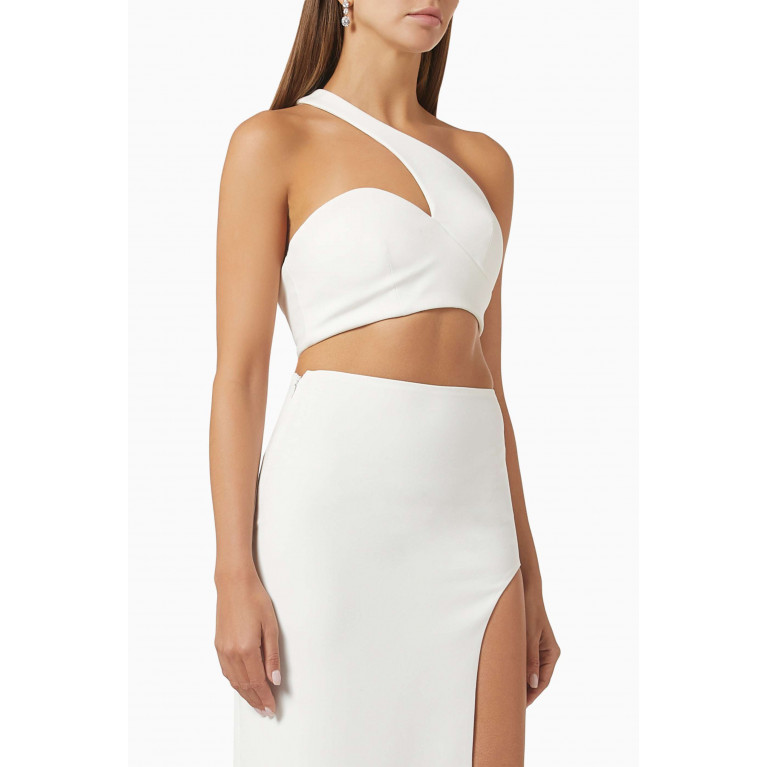 Monot - Asymmetrical Top in Crepe White