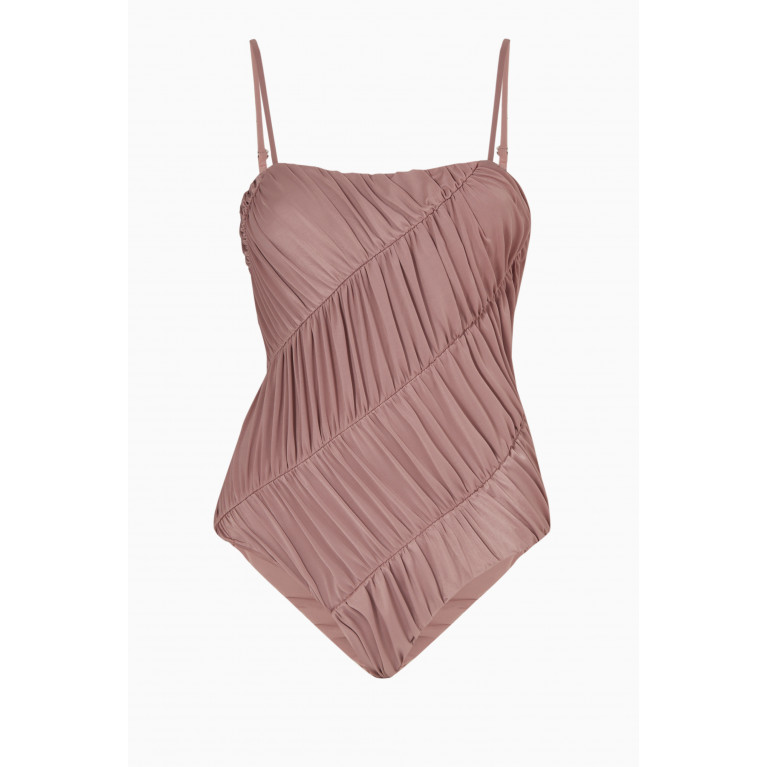 Isa Boulder - Ruched Swimsuit Pink