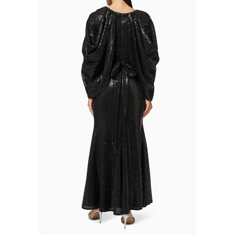 NASS - Draped Sleeve Gown Black
