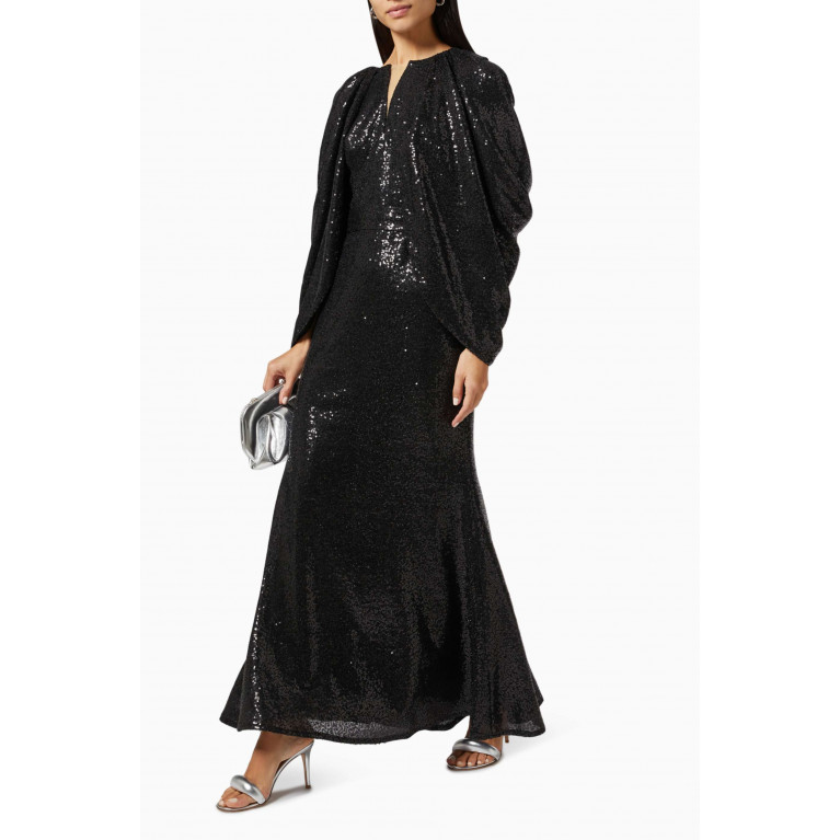NASS - Draped Sleeve Gown Black