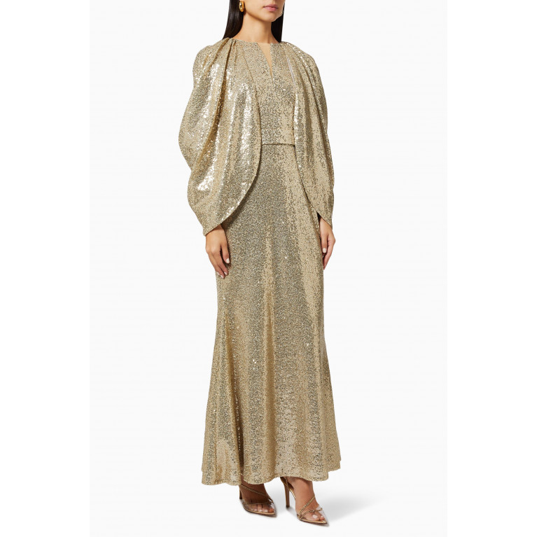 NASS - Draped Sleeve Gown Gold