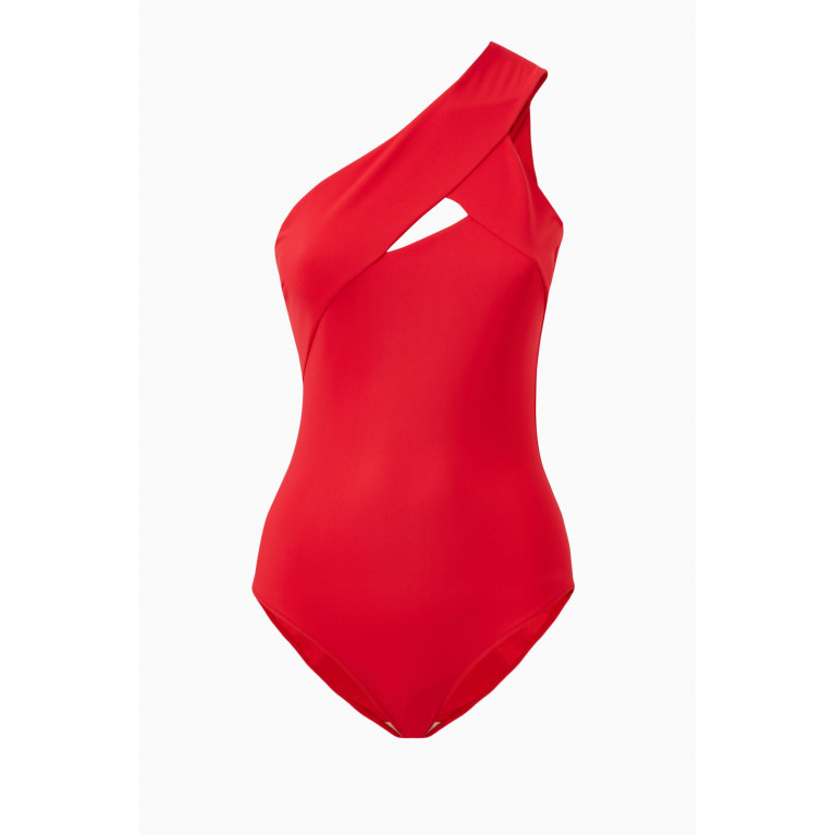 Chiara Boni La Petite Robe - One Shoulder One Piece Swimsuit Red