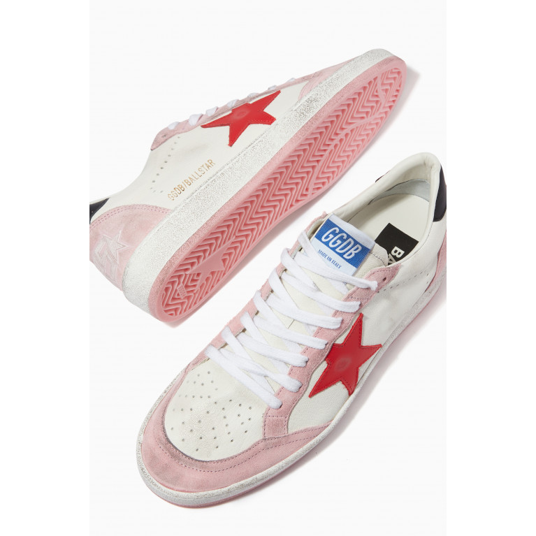 Golden Goose Deluxe Brand - Ball Star Sneakers with Suede Inserts in Nappa Leather