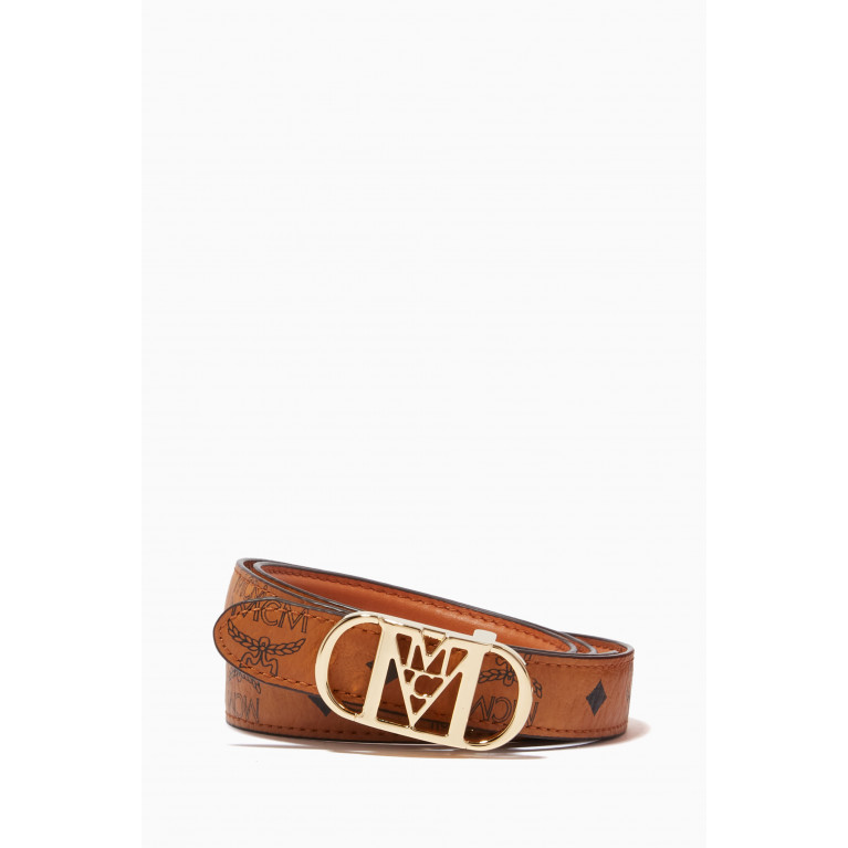 MCM - Mode Mena Reversible Belt in Leather & Signature Visetos