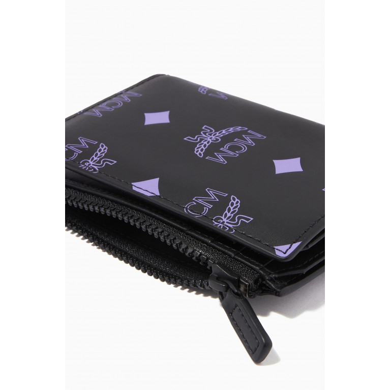 MCM - Bifold Card Wallet in Color Splash Logo Leather