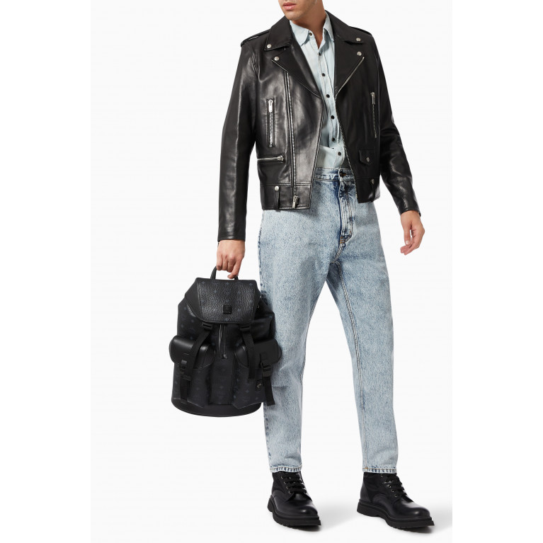 MCM - Medium Brandenburg Backpack in Visetos & Nappa Leather