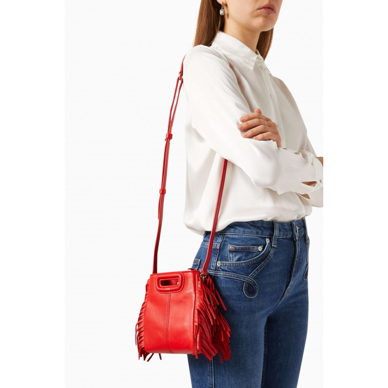 Maje - Mini Lea Bag in Leather Red